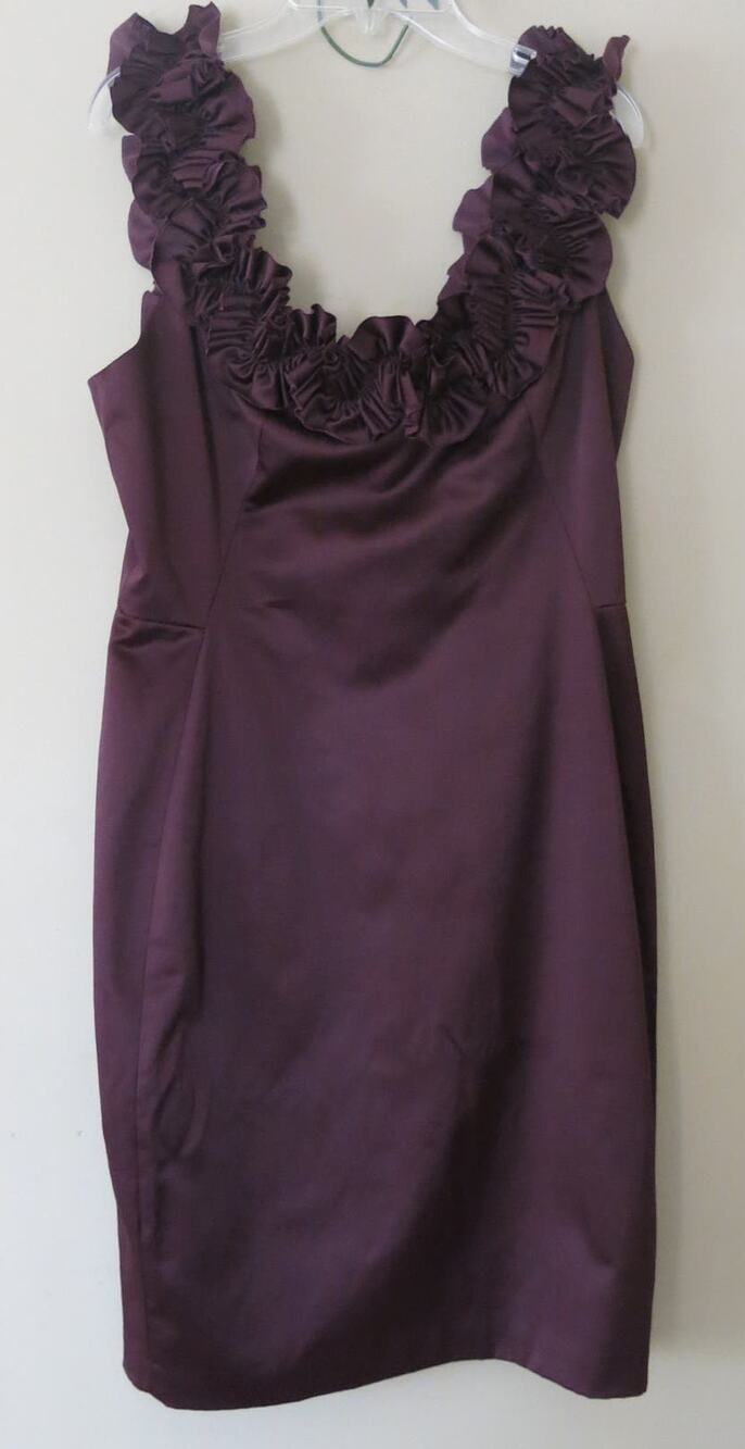 VINTAGE MAGGY LONDON *NWT* Cocktail Dress Size 8 Eveningwear Romantic Purple Y2K